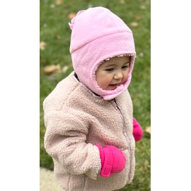 N’Ice Caps Toddler Baby Winter Hat Mitten Set – Kids Boys Girls Gloves Fleece Sherpa Lined (Fuchsia Embossed Chevron Print, 2-3 Years)