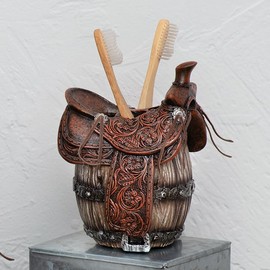 BLACK FOREST DECOR Western Saddle Toothbrush Holder
