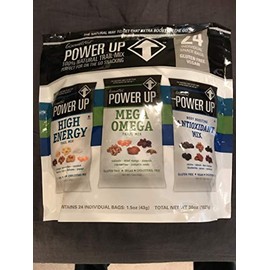 Power Up Trail Mix 100% Natural, Mega Omega Trail Mix, High Energy Trai Mix, Antioxidant Trai Mix, Variety Pack 24ct
