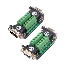 euroharry DB9 D-SUB DB9 Female + Male Connector Board, RS232 RS485 CAN RS422 with DB9 Connector to Terminal Board Signal Module