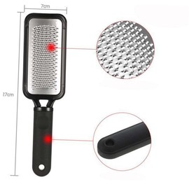 Healeved Stainless Steel Double-sided Foot File for Exfoliating Dead Skin Pedicure Tool for Callus Removal for Foot Care and Black