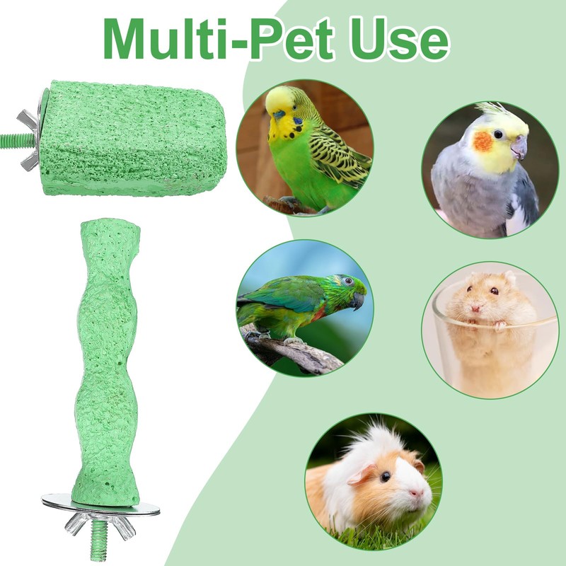 6PCS Bird Beak Grinding Stone Perch – Anti-Slip Resin Perch