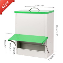 Chicken Trough Feeder, Automatic Large Outdoor Duck Feeder, Large Capacity 25 Lbs Chicken Feeder with Lid No Waste Poultry Feeder Rainproof Preventing Small Animals Suitable for Chickens Ducks Turkeys