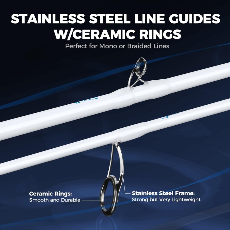 KastKing Centron Lite Twin Tip Spinning Rods,6'6", Mod Fast, Medium