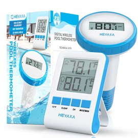 Wireless Pool Thermometer, Floating Easy Read, IPX8 Waterproof Digital Thermometer for Swimming Pool,Hot Tubs, SPA, Aquarium (Blue, 1 Sensor)