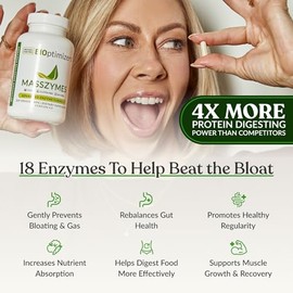 Bioptimizers Masszymes - Suplemento Completo de Enzimas Digestivas para la Salud Intestinal - Alivio de la Hinchazón para Hombres y Mujeres - Enzimas 