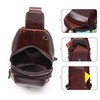 LUKZIJAES - Bolsa de piel genuino para hombre, #10-Café