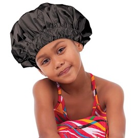 Donna Gorro Ducha Acondicionamiento Niños Satén Unidad Color Negro