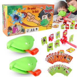 Frog Tongue Game, Lizard Tongue Game, Frog Mask with Blow Tongue, 2-4 Players Tongues Out Game, Frog Tongue Mask Game, Chameleon Game Frog Face Game, Frog Mask Game for Party Game (2 Players)