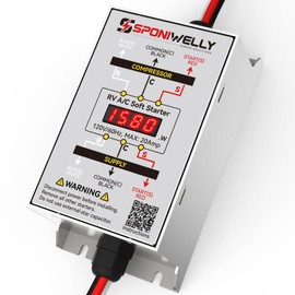 Sponiwelly Soft Start Kit for Rv Air Conditioner, Display Real-time Power, Easily Start an AC and Other Appliances on RV Power, for Camper Air Conditioner, Include RV AC Soft Start Kit, RV30A, Silver
