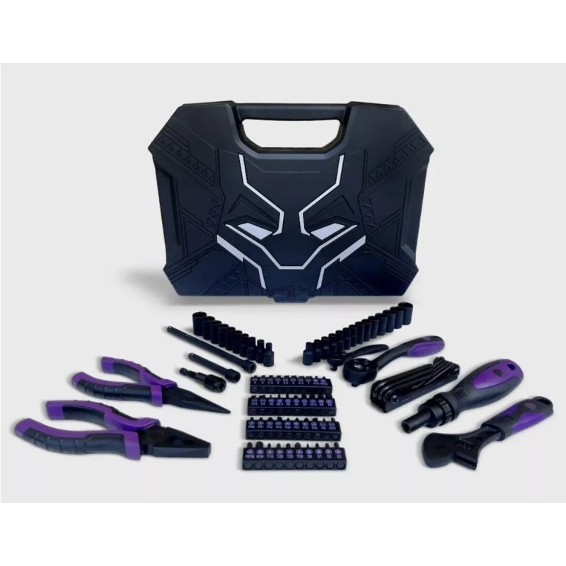 Ukonic Black Panther Legacy 82 Piece Household Tool Box Set