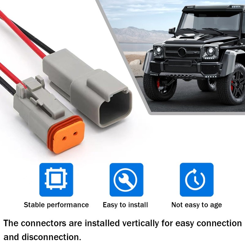 CGEAMDY 5 Pairs 2-Pin Cable Connector Plug, DT Car Waterproof