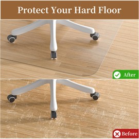 MESHDO Office Chair Mat for Hardwood Floor, 36" X 48" Desk Chair Mat for Hard Floors, PVC Clear Floor Protector for Home and Office Floor Mat - Can't be Used on Carpet