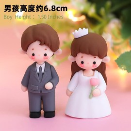 Misome Novia y novio | Decoración para tartas de boda | Decoración de boda para mesas | Decoración para tartas de boda divertido y lindo | Tiara de corona para niña y traje de niño