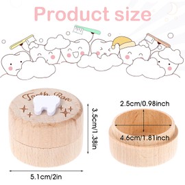 Tucnoeu 3D Carved Dropped Tooth Keepsake Storage Box Wooden Tooth Fairy Box For Boys and Girls,Cute Tooth Boxes For Lost Teeth for Kids,Dropped Tooth Keepsake Box