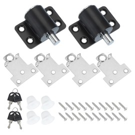 MECCANIXITY Sliding Window Locks Push-in Window Security Lock with Keys, Sliding Door Keyed Locks for Up and Down Window, Horizontal Sliding Window Doors, Black 2 Set