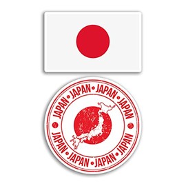 2 x 10cm Wide Japan Vinyl Stickers - Japanese Map Holiday Adventure Travel Country Scrapbooking Gift #78685