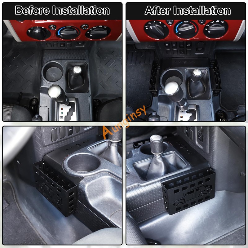 Aunginsy Center Console Gear Storage Box Basket Fit Toyot@a FJ