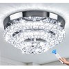 Cainjiazh 11.8" Modern Crystal Chandeliers LED Crystal Ceiling Light Fixture