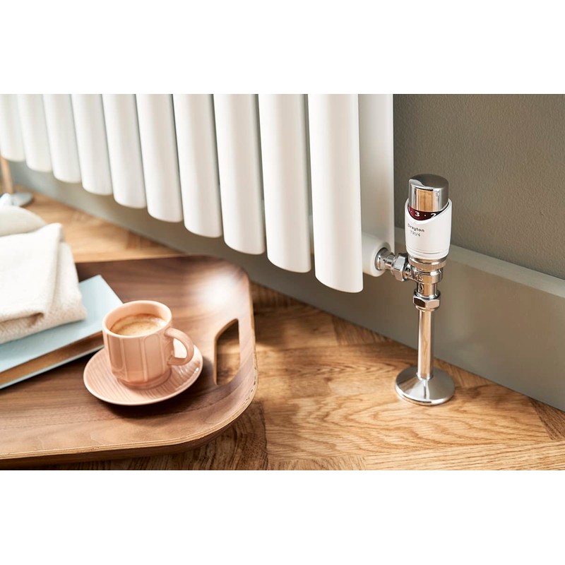 Drayton TRV4 Classic Thermostatic Radiator Valve and Lockshield Angled 15mm