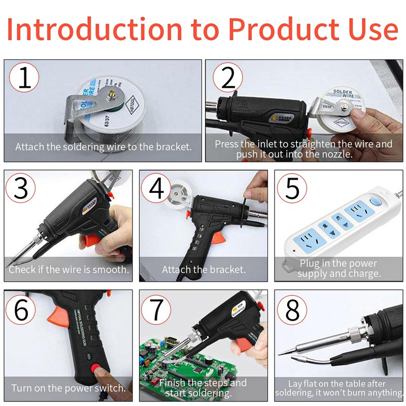 Soldering Iron Kit, 60W Soldering Gun Automatic Hand-held Solder Gun