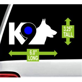 B1128 Blue Dot K-9 German Shepherd Police Dog Decal Sticker