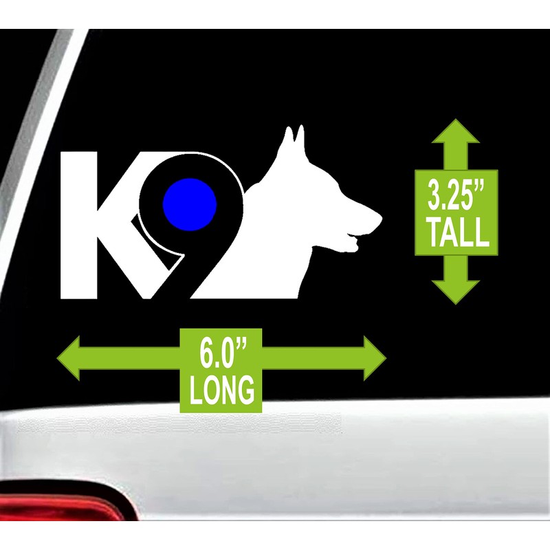 B1128 Blue Dot K-9 German Shepherd Police Dog Decal Sticker