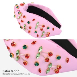 Gledola Wide Pink Headbands Knotted hair band Hairpiece for Women (Pink-Satin, Wide)