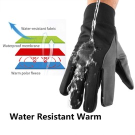 Winter Gloves Men Women Touch Screen Warm Gloves Water Resistant Windproof Thermal Gloves for Driving Running Cycling Texting (Black-Grey, X-Large (Men) -- XX-Large (Women))