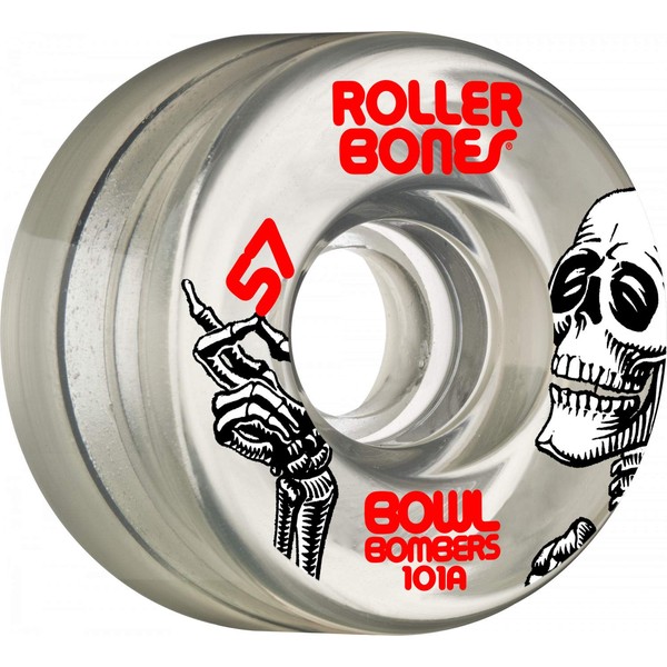 RollerBones Bowl Bombers 101A Skate Wheels - Clear - 57mm