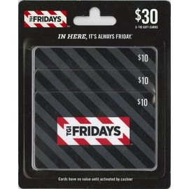 T.G.I. Friday's Gift Cards, Multipack of 3 - $10