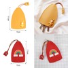 4 Pieces Cute Creative Retractable Key Case, Cartoon PU Leather