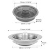 QWORK® 3-in-1 Sink Plug, Kitchen Sink Plug Strainer and Stopper