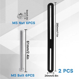 Mounting Set for Fence Post Box 280 x 24 mm Fence Mounting Post Box Fence Mounting Bracket with Screws and Nuts for Postbox Attachment to Gates or Fences