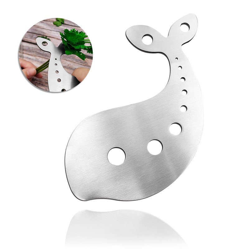 Stainless Steel Herb Stripper Tool, 10 Holes, Kitchen Leaf Remover