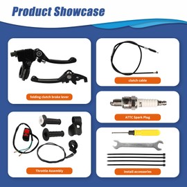 Brake Lever Cable Folding Clutch Throttle Handle Grips Cable Kit for RFZ125 DBX15 X18 X19 Tao Tao 50cc 70cc 110cc 125cc 150cc Apollo DB17 DB27 Coolster M125 SSR Pit Dirt Bike Motorcycle（BLACK）