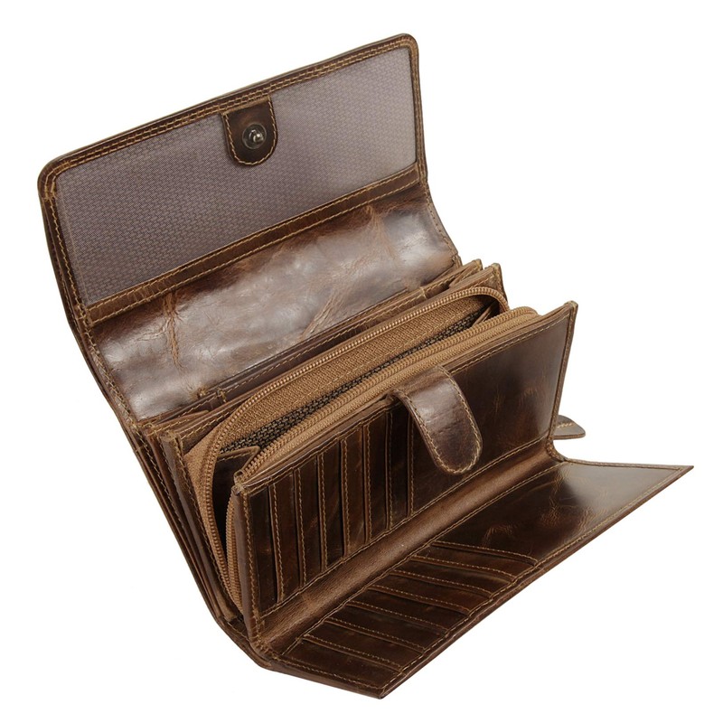 BAGAN 020796 Women's Genuine Leather Wallet Brown, brown, Classic