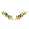 ROMANTIC WORK Tiger Earrings 925 Sterling Silver Gold Plated Tiger