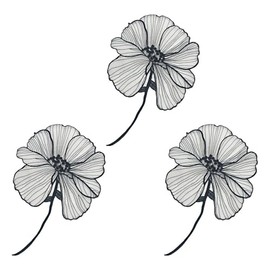 NOIAFZY 3PCS Black Lotus Leaf Embroidered Applique Patch - 10.63x6.3 Inches Sewing & Knitting Decorative Supplies