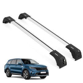 ERKUL Roof Rack Cross Bars for 2021-2025 Kia Sorento S, EX, SX & Sorento Hybrid | Aluminum Crossbars with Anti Theft Lock for Rooftop | Compatible with Flush Rails - Silver