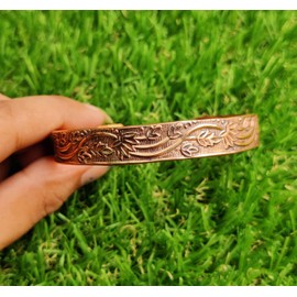 Wonder Care Pure Copper Bracelet for Men and Women, Copper Kada for Men, Magnetic Copper Band with Velvet Case and Gift Box, Copper, No Gemstone