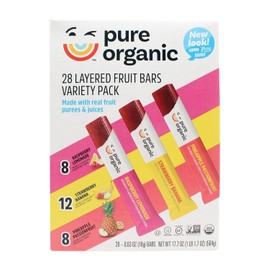 Generic Pure Organic Layered Fruit Bars 3 Variety Pack ~ Raspberry Lemonade ~ Strawberry Banana ~ Pineapple Passionfruit ~ Pack of 1