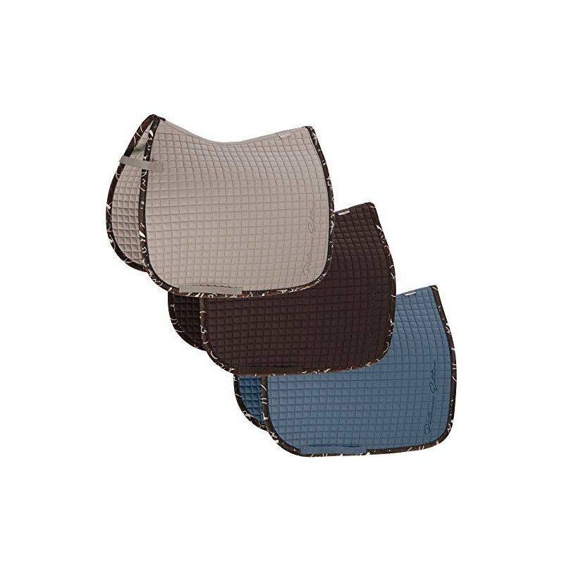 Eskadron Platinum Cotton Saddle Cloth in Vintage Blue, Greige, Havana