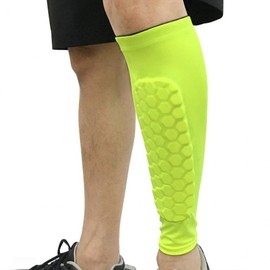 Guardville Compression Shin Guard (Neon, XL) Leg Support Brace