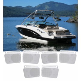 Rockville (6) Rockville HP65S-8 6.5" Marine Box Speakers with Swivel Bracket For Boats