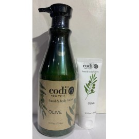 Codi Olive Hand & Body Lotion Set – 25 oz Full Size + 3.3 oz Mini