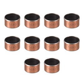 sourcing map Sleeve Bearings 16 mm Bore x 18 mm Outer Diameter x 10 mm Length Plain Bearings Wound Oil-Free Bushings Pack of 10