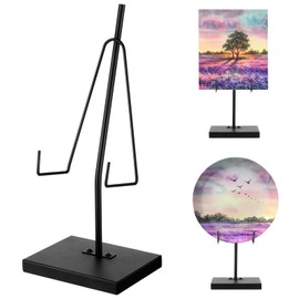 RattanView Black Metal Frame Holder Heavy Duty Sign Holder Vertical Picture Art Painting Display Stand Plaque Poster Stand for Home Restaurant Table Exhibition(10 x 5 x 4 Inches)