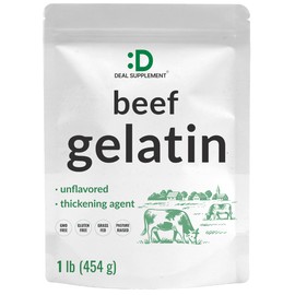 Unflavored Beef Gelatin Powder, 1lb – Grass Fed & Pasture Raised Bovine – Natural Thickener & Stabilizer for Cooking & Baking – High Collagen Protein Source – Non-GMO, Keto Friendly