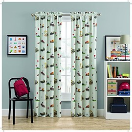 ECLIPSE Blackout Curtains for Bedroom - Benetta 52" x 63" Insulated Darkening Single Panel-Rod Pocket Window Treatment Living Room, Teal